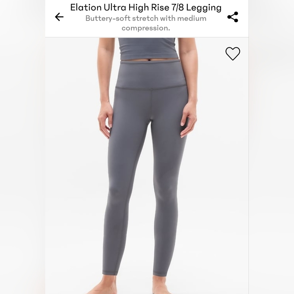 Athleta High-Waist Elation 7/8 Red Active Leggings